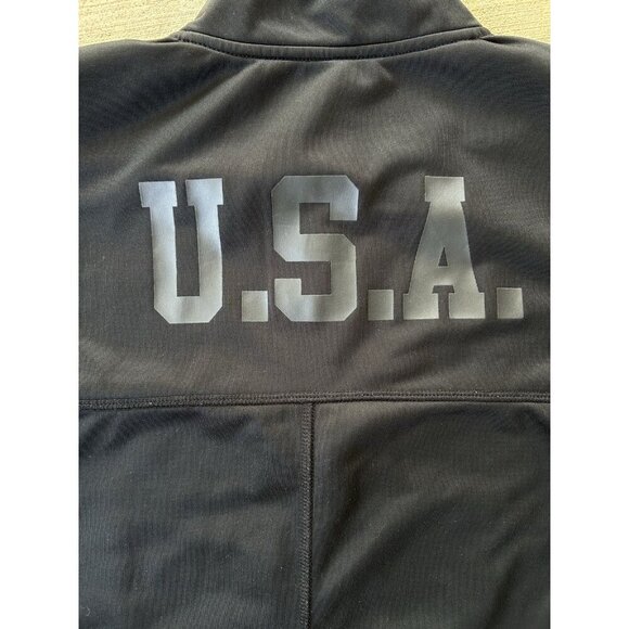 Army Performance 1/2 Zip Pullover Jacket Mens Size Large Black USA & Flag Decals - Picture 7 of 7